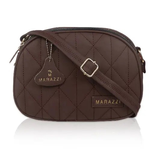 Brown Women Sling Bag 3 chain